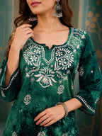 Premium Modal Handwork Printed Short Top with Sharara Set for Women | Designer Ethnic Co-Ord Set