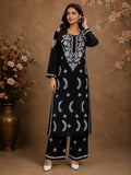 Premium Modal Chikankari Hand Embroidered Kurti Palazzo Set for Women | Lucknowi Handwork