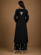 Premium Modal Chikankari Hand Embroidered Kurti Palazzo Set for Women | Lucknowi Handwork
