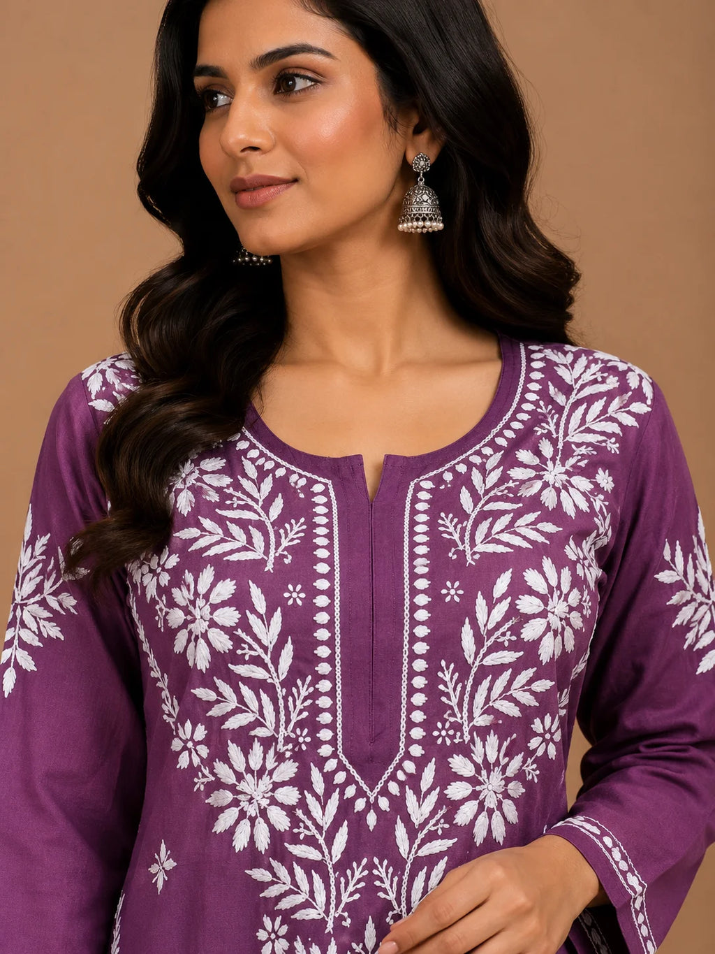 Premium Modal Chikankari Hand Embroidered Kurti Palazzo Set for Women | Lucknowi Handwork