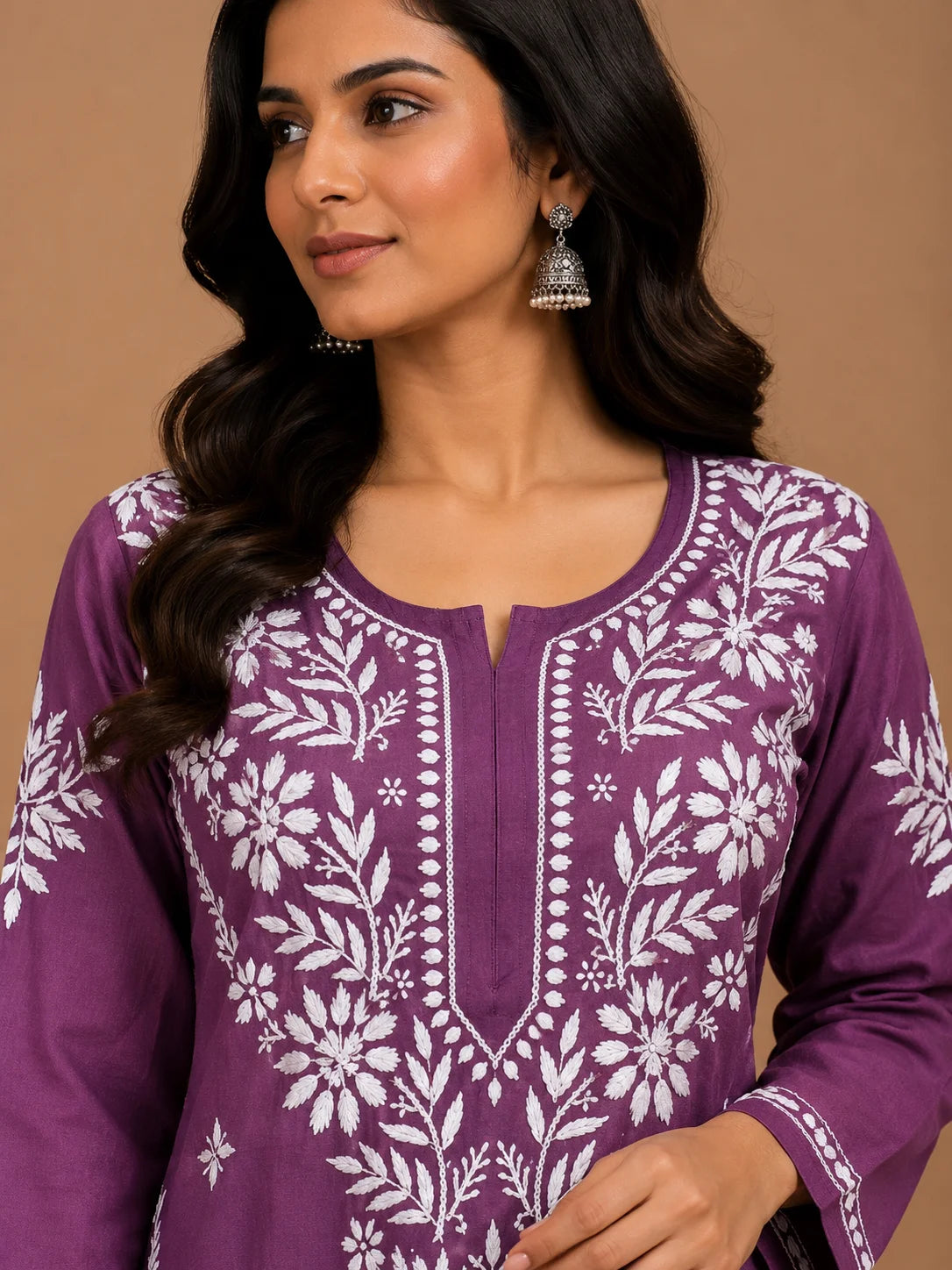 Premium Modal Chikankari Hand Embroidered Kurti Palazzo Set for Women | Lucknowi Handwork