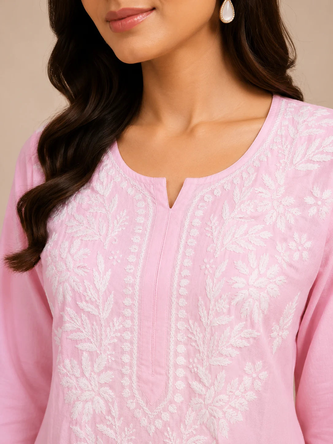 Premium Modal Chikankari Hand Embroidered Kurti Palazzo Set for Women | Lucknowi Handwork