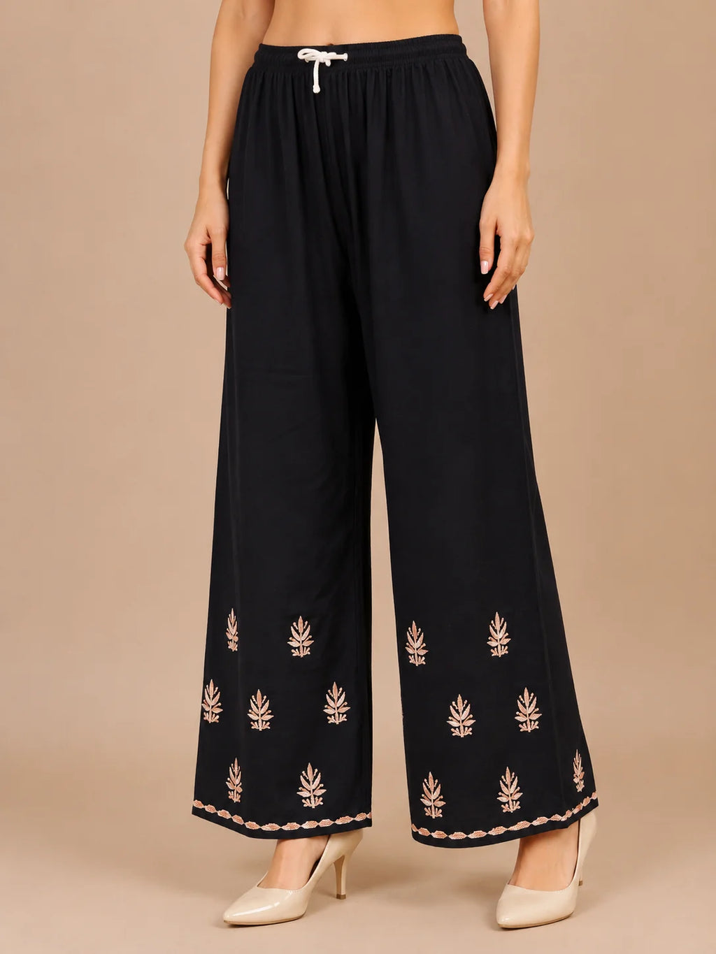 Premium Modal Chikankari Hand Embroidered Kurti Palazzo Set for Women | Lucknowi Handwork