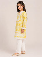 Girls Grey Floral Mumul Print Kurta Pant Set with Dupatta | Premium Kids Ethnic Wear | Tazaki Fashion