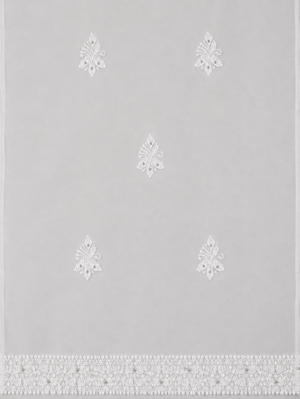 Premium White Muslin Chikankari Suit Fabric | Hand Embroidered Floral & Paisley Mukesh Work