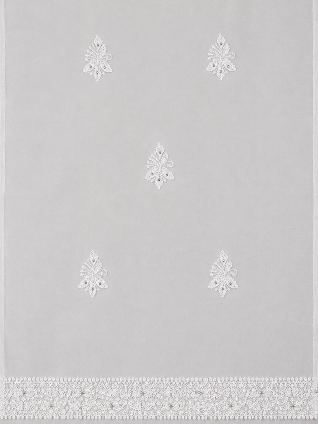 Premium White Muslin Chikankari Suit Fabric | Hand Embroidered Floral & Paisley Mukesh Work