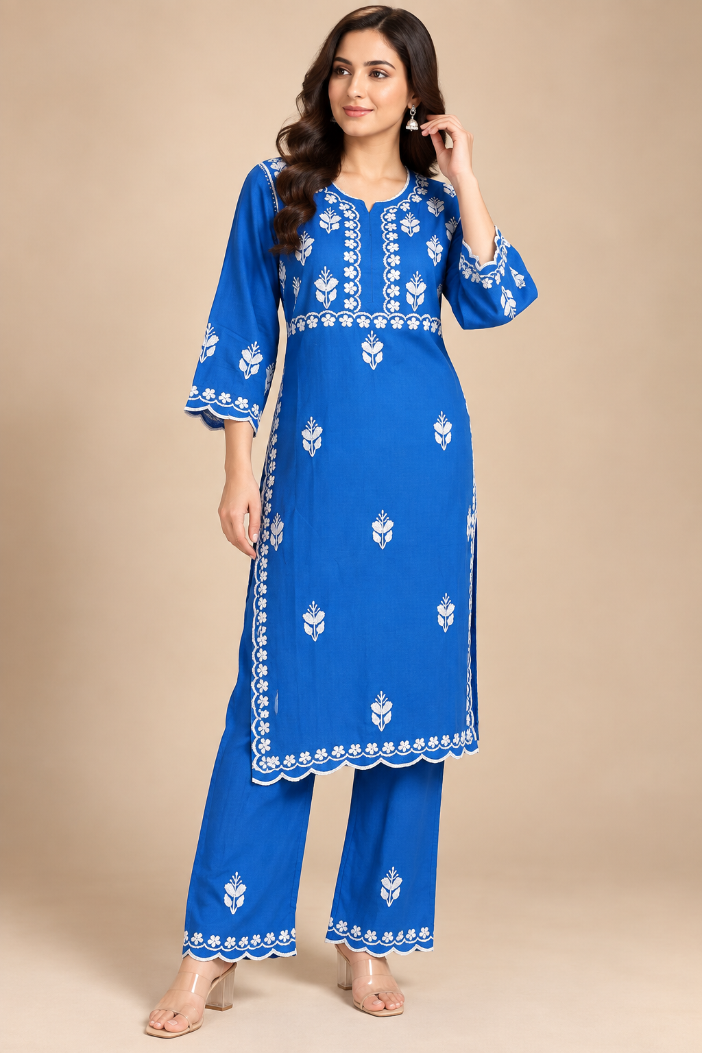Luxury Modal Handwork Kurta Palazzo Set with Dupatta | Premium Women’s Ethnic Wear