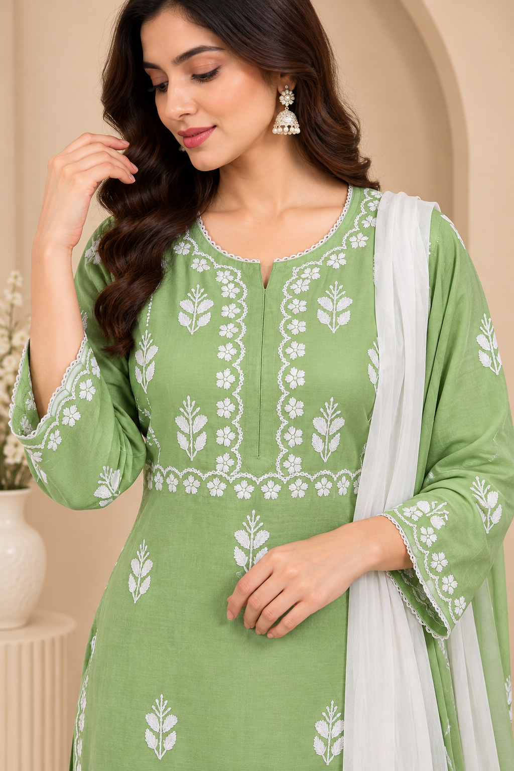 Luxury Modal Handwork Kurta Palazzo Set with Dupatta | Premium Women’s Ethnic Wear