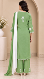 Luxury Modal Handwork Kurta Palazzo Set with Dupatta | Premium Women’s Ethnic Wear