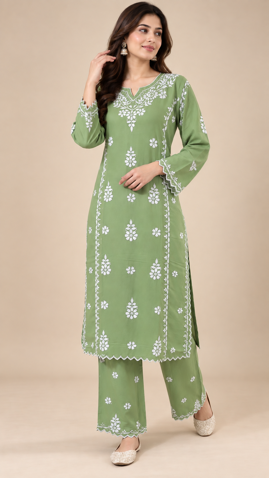 Premium Modal Handwork Embroidered Kurta Palazzo Set for Women | Luxury Ethnic Wear