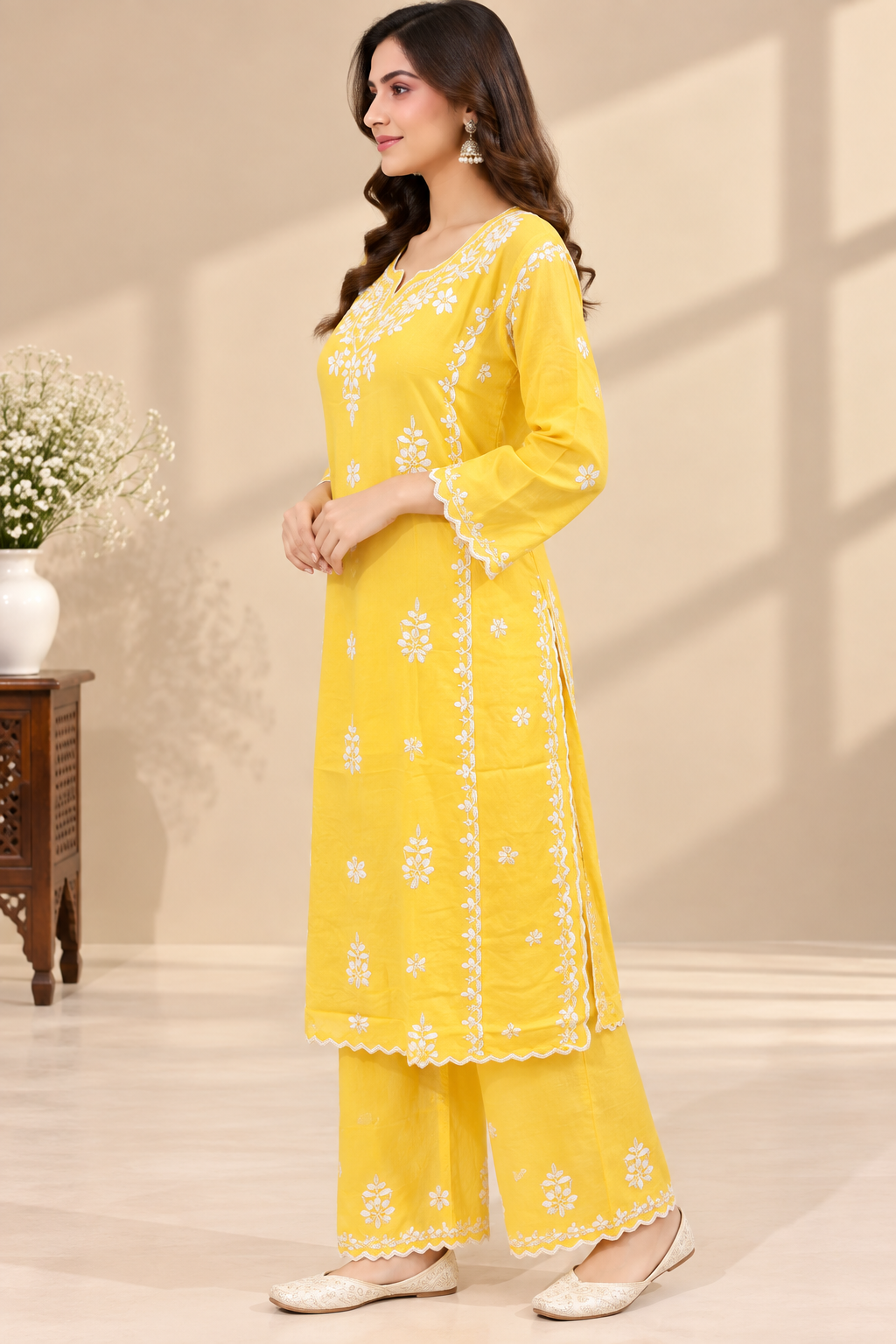 Premium Modal Handwork Embroidered Kurta Palazzo Set for Women | Luxury Ethnic Wear