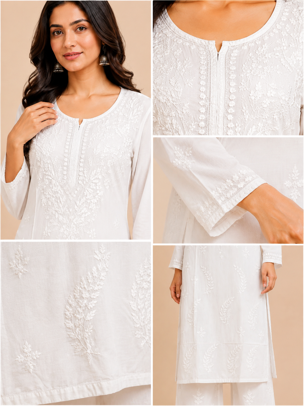 Premium Modal Chikankari Hand Embroidered Kurti Palazzo Set for Women | Lucknowi Handwork
