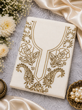 Royal Ivory Muslin Premium Handwork Unstitched Suit with Mukesh Work | Luxury Festive Collection