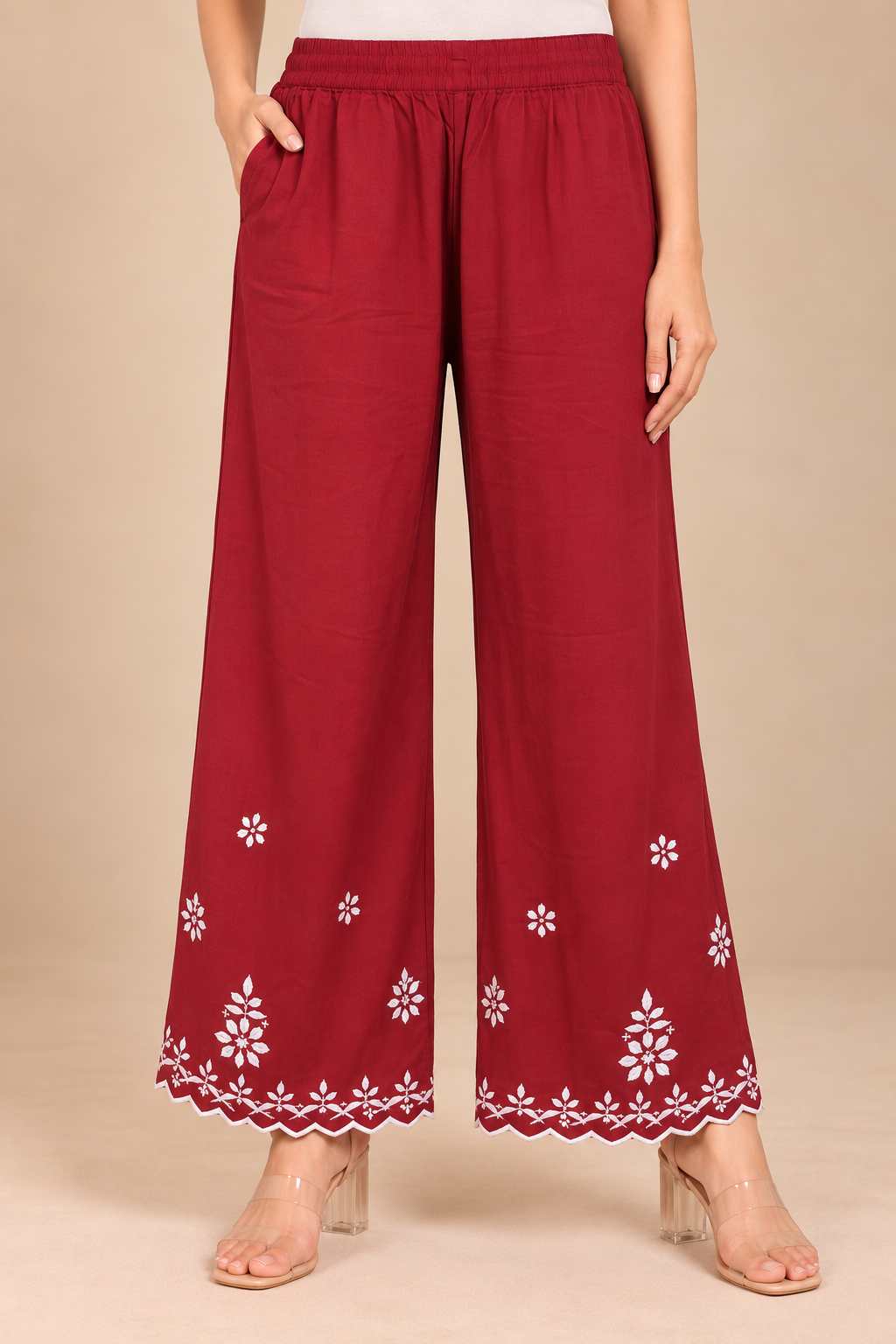 Premium Modal Handwork Embroidered Kurta Palazzo Set for Women | Luxury Ethnic Wear