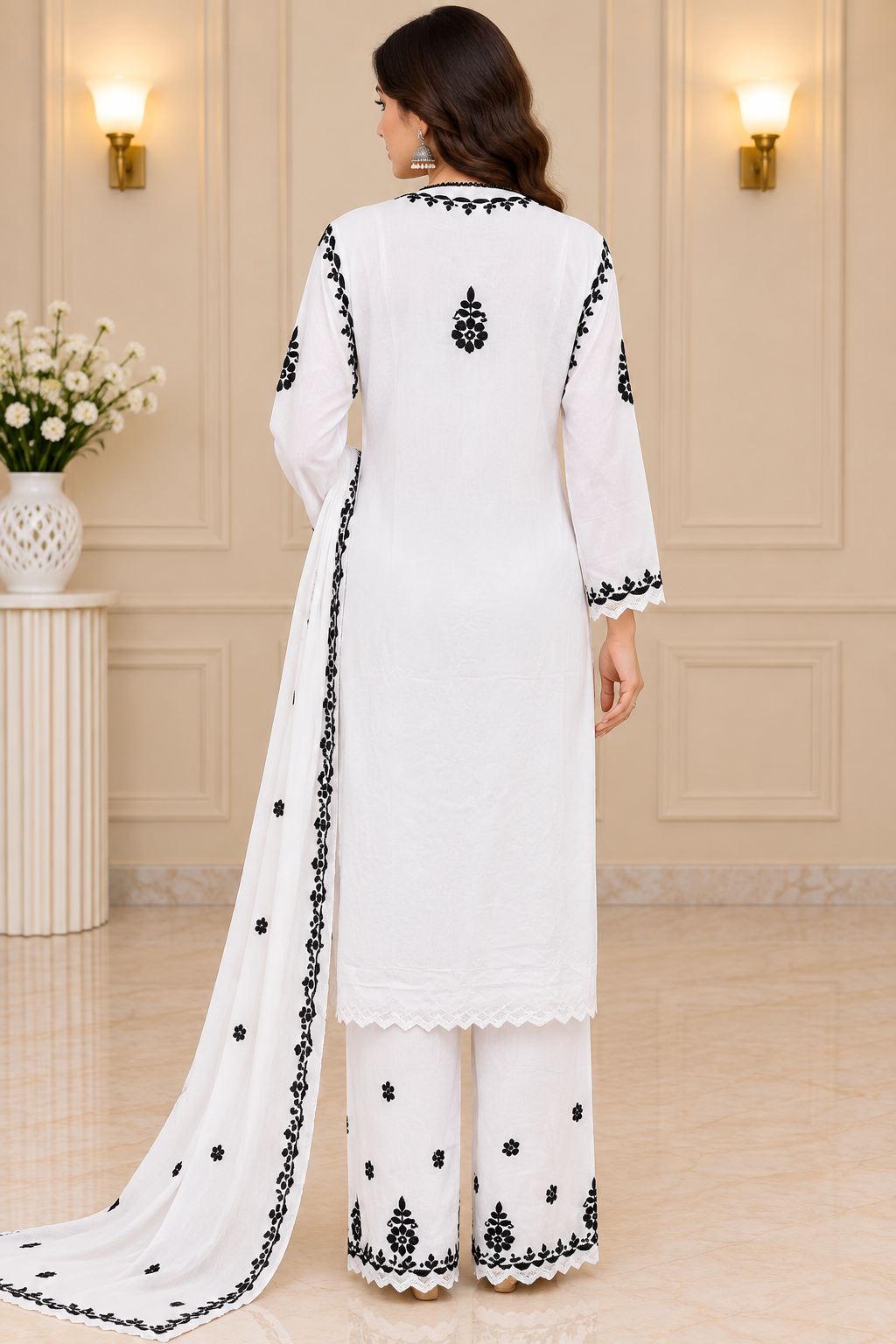Premium Modal Handwork Embroidered Kurta Palazzo Set for Women | Luxury Ethnic Wear