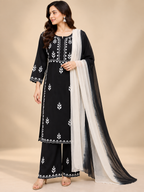 Luxury Modal Handwork Kurta Palazzo Set with Dupatta | Premium Women’s Ethnic Wear