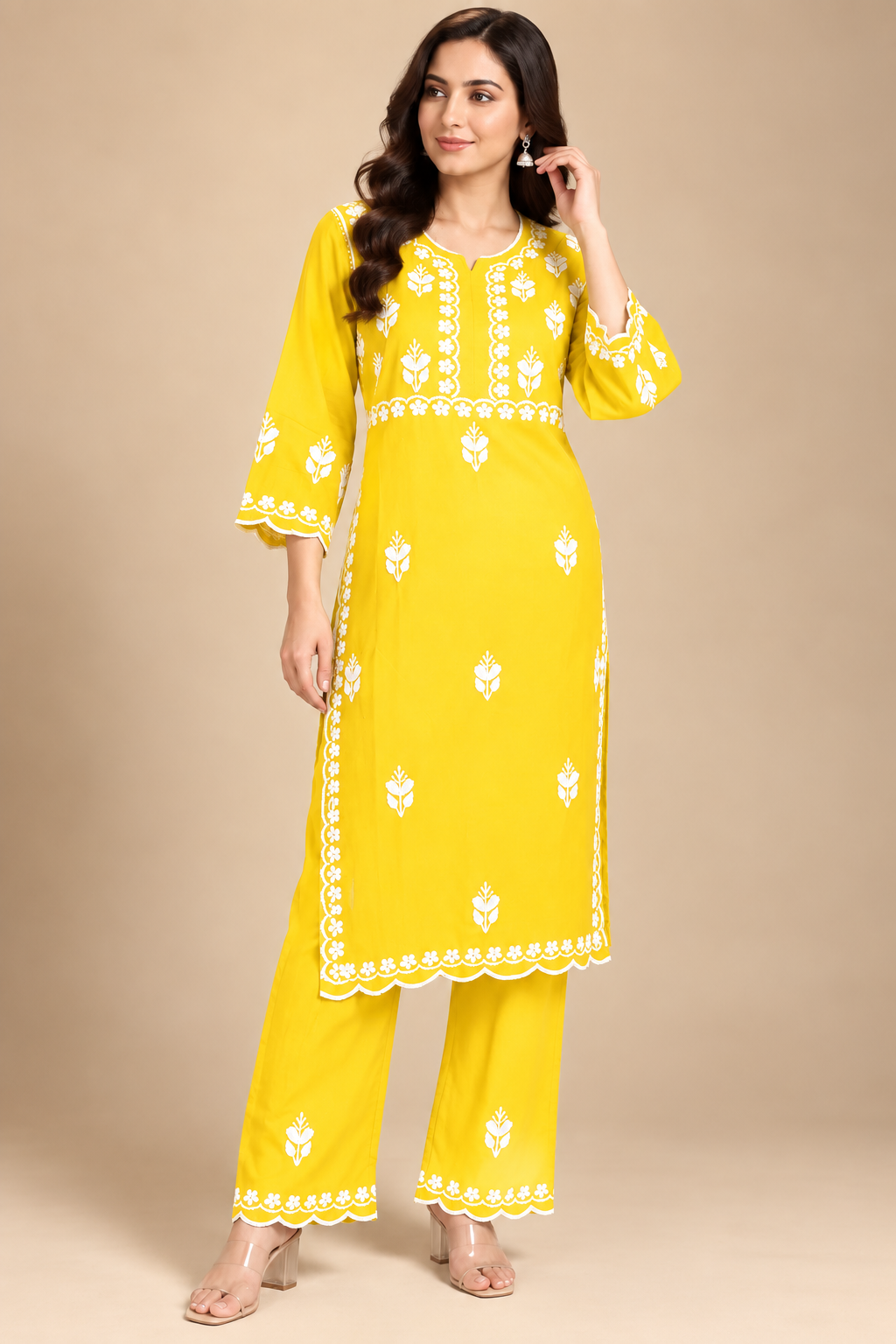 Luxury Modal Handwork Kurta Palazzo Set with Dupatta | Premium Women’s Ethnic Wear