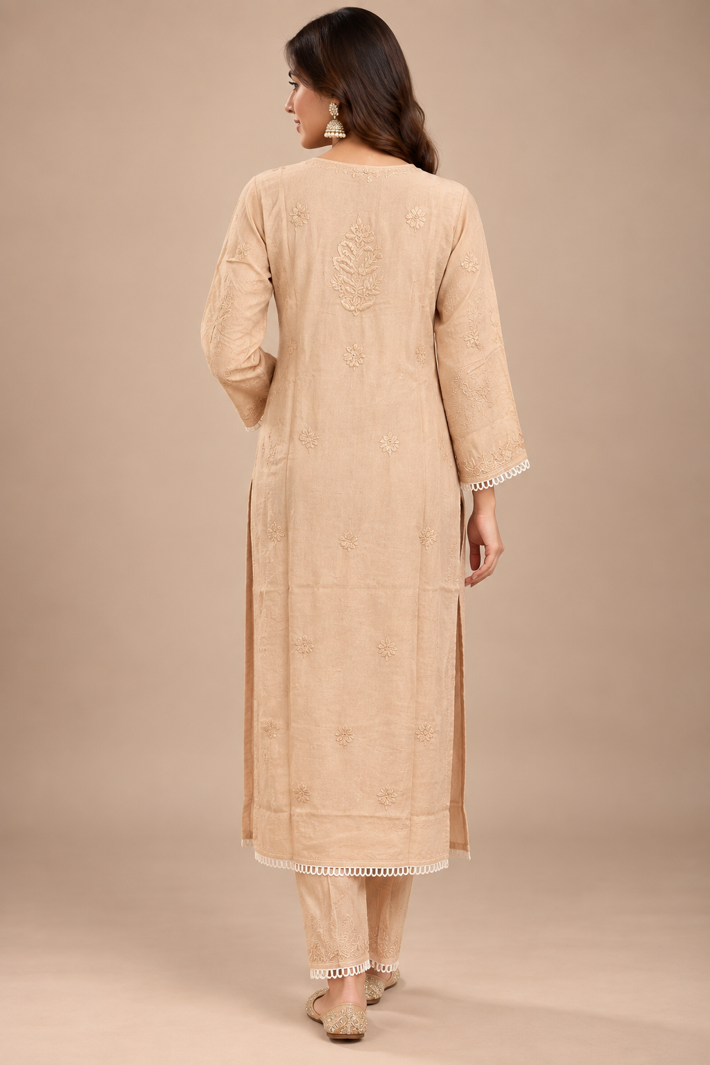 Pastel Ombre Muslin Handwork Kurta Palazzo Set with Dupatta for Women | Luxury Designer Ethnic Wear
