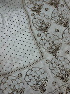 Premium White Viscose Suit Set with Dupatta | Elegant Floral Embroidery & Golden Embellishment