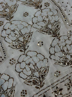 Premium White Viscose Suit Set with Dupatta | Elegant Floral Embroidery & Golden Embellishment