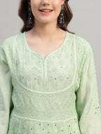 Premium Embroidered Muslin Anarkali Suit Set with Dupatta | Elegant Ethnic Wear