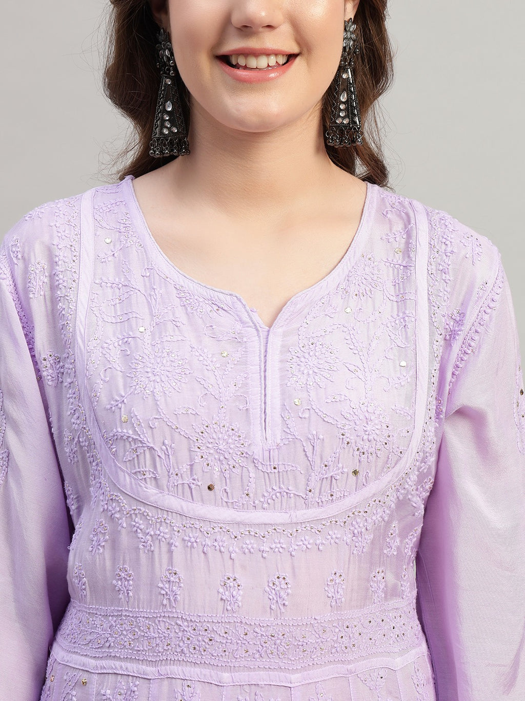 Premium Embroidered Muslin Anarkali Suit Set with Dupatta | Elegant Ethnic Wear