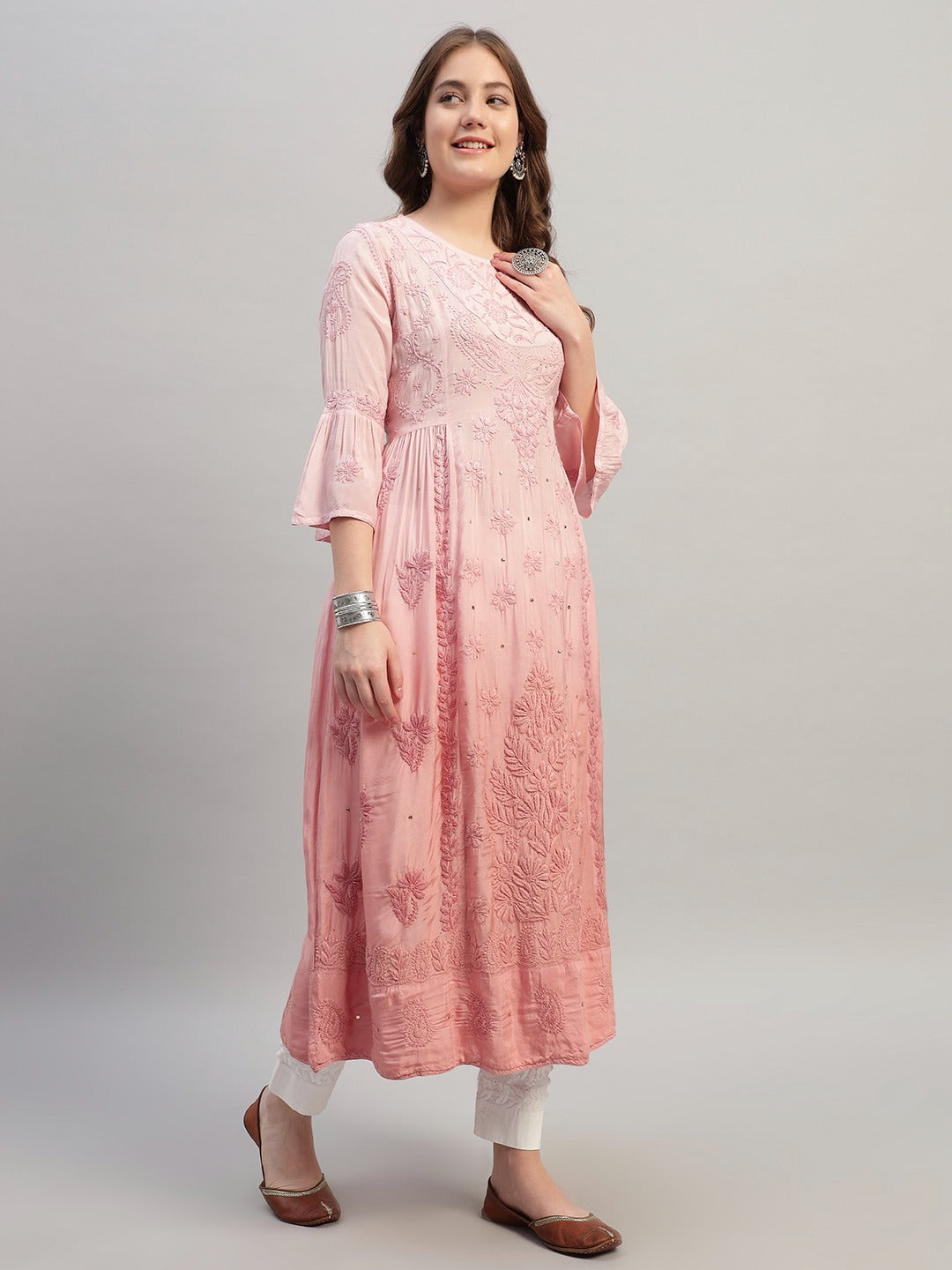 Premium Pink Embroidered Muslin Suit Set with Dupatta | Elegant Floral Embroidery