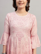 Premium Pink Embroidered Muslin Suit Set with Dupatta | Elegant Floral Embroidery