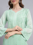 Luxury Muslin Chikankari Kurta Palazzo Dupatta Set for Women | Premium Hand Embroidered Ethnic Wear