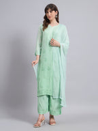 Luxury Muslin Chikankari Kurta Palazzo Dupatta Set for Women | Premium Hand Embroidered Ethnic Wear