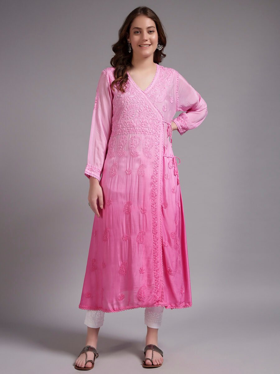 Royal Lucknowi Chikankari Hand Work Kurti Suit Set – Premium Party Wear Collection